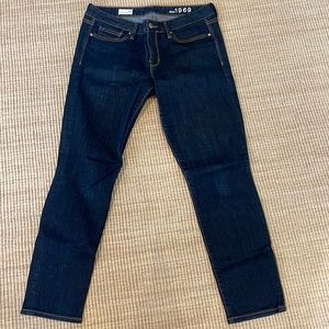 Gap 1969 Women’s Always Skinny Dark Indigo Blue Jeans Stitching size 30S